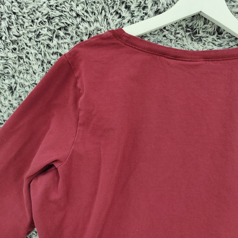 Harley-Davidson Womens Biker Rocker Top 1W Maroon Studded Logo Long Sleeve Tee - Picture 15 of 16